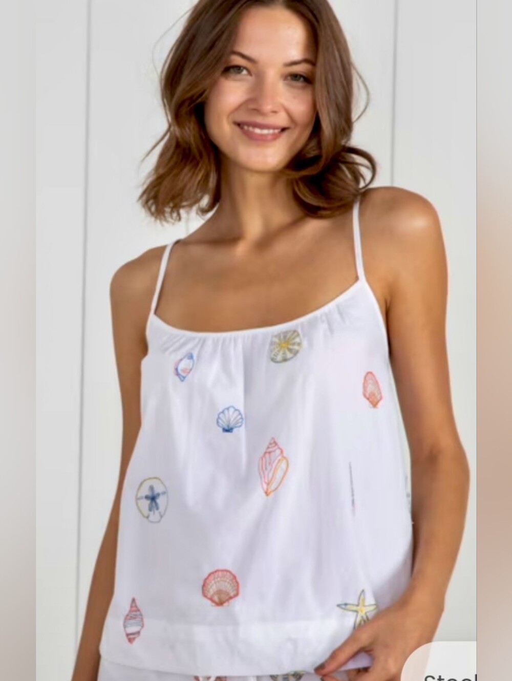 Like New, Printfresh Embroidered Shells, Cami & Crop Pant Set, Size Medium - Picture 2 of 11